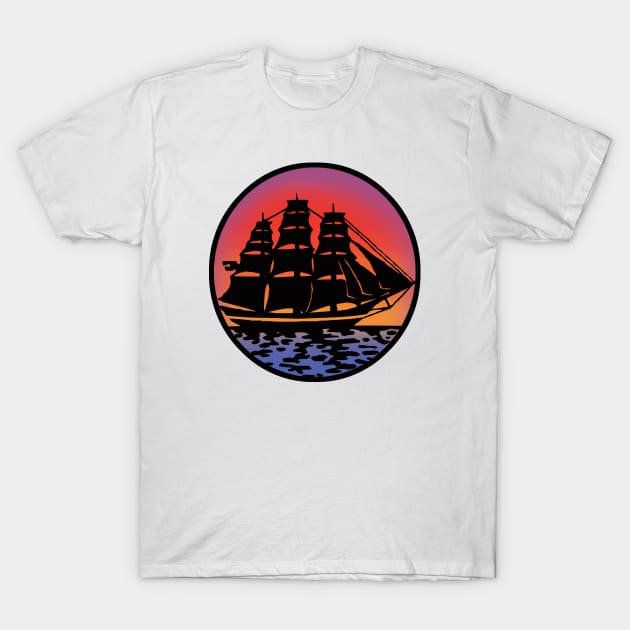 Pirate Ship (color) T-Shirt by PsychicCat